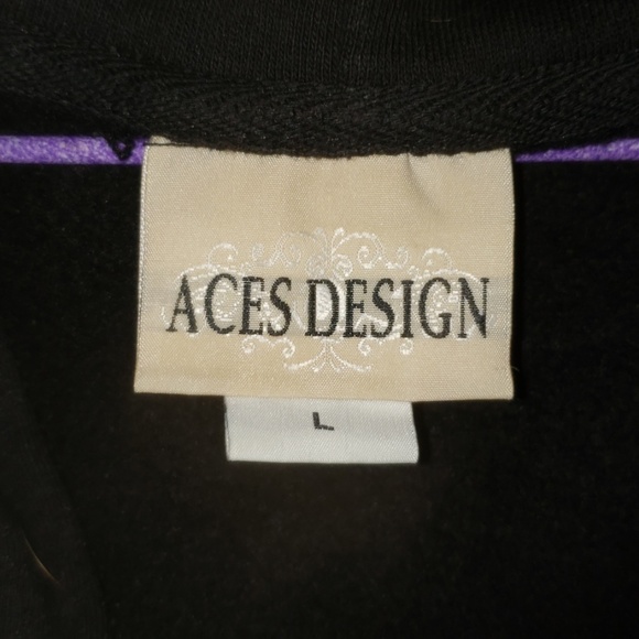 *EUC AcesDesign Embellished Black Hooded Size LG - Picture 5 of 6